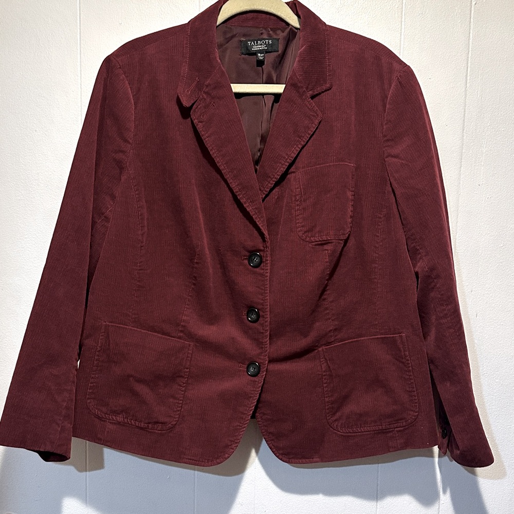 Women’s Merlot red corduroy blazer size 18wp